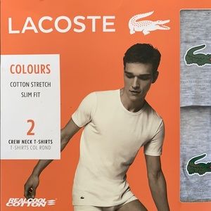 Lacoste Cotton Crew Beck T - shirts.  2 pack